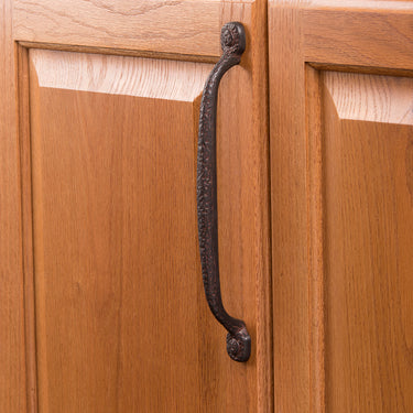 7-9/16 inch (192mm) Refined Rustic Cabinet Pull - Rustic Iron