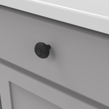 1-1/2 inch (38mm) Refined Rustic Cabinet Knob - Black Iron