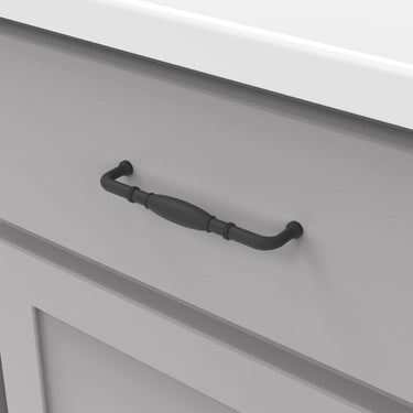 5-1/16 Inch (128mm) Center to Center Williamsburg Cabinet Pull - Matte Black